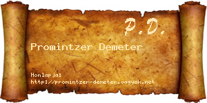 Promintzer Demeter névjegykártya